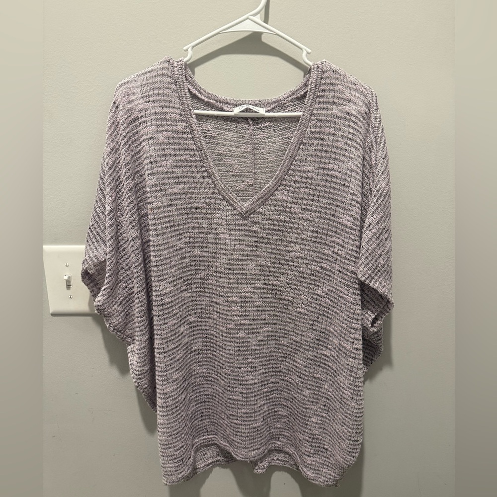 Purple Short Sleeve Lightweight Sweater